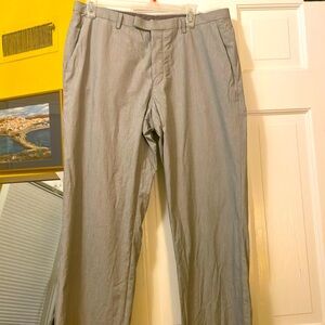 Hugo Boss dress pants 34 in waist. Faint stripe. Gray